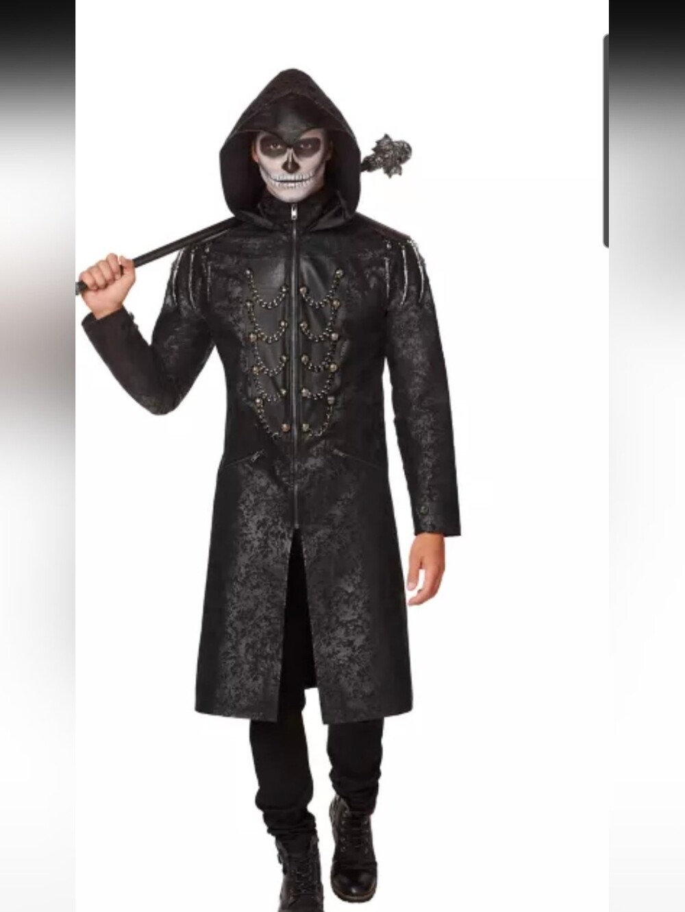 NWT Spirit Halloween Skeleton Royalty Jacket Gothic Coat Size L